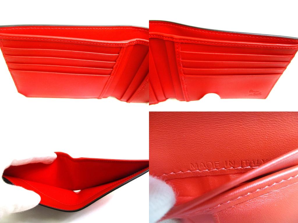 Authentic Christian Louboutin Coolcard Black Red Leather Bifold Bill Wallet #b178 Open Box