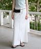 Leuba Front Slit Denim Maxi Skirt - Off White