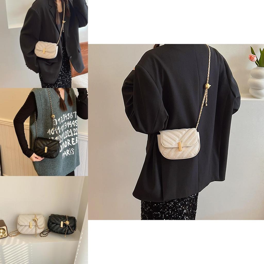 Chic Women's Small Chain Crossbody Bag Fashionable Spring 2024 Pu Leather Minimalist