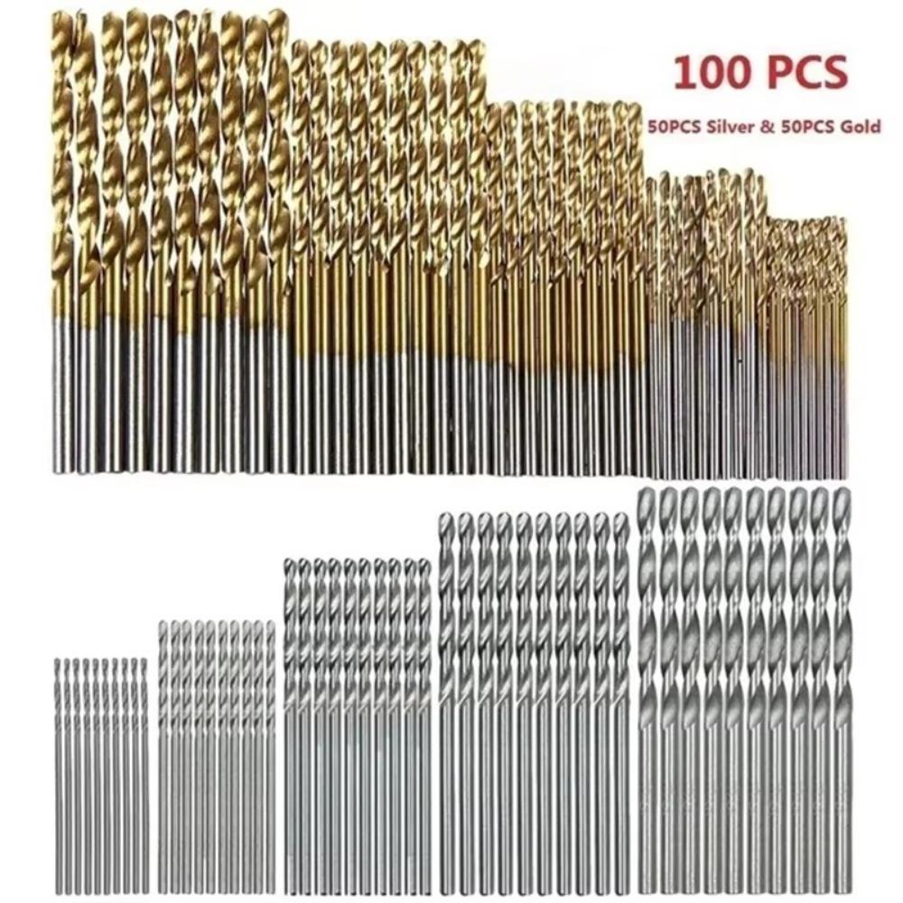 1-3mm Twist Drill Set Titanium Plated Hole Cutter Multifunctional Woodwork Drill