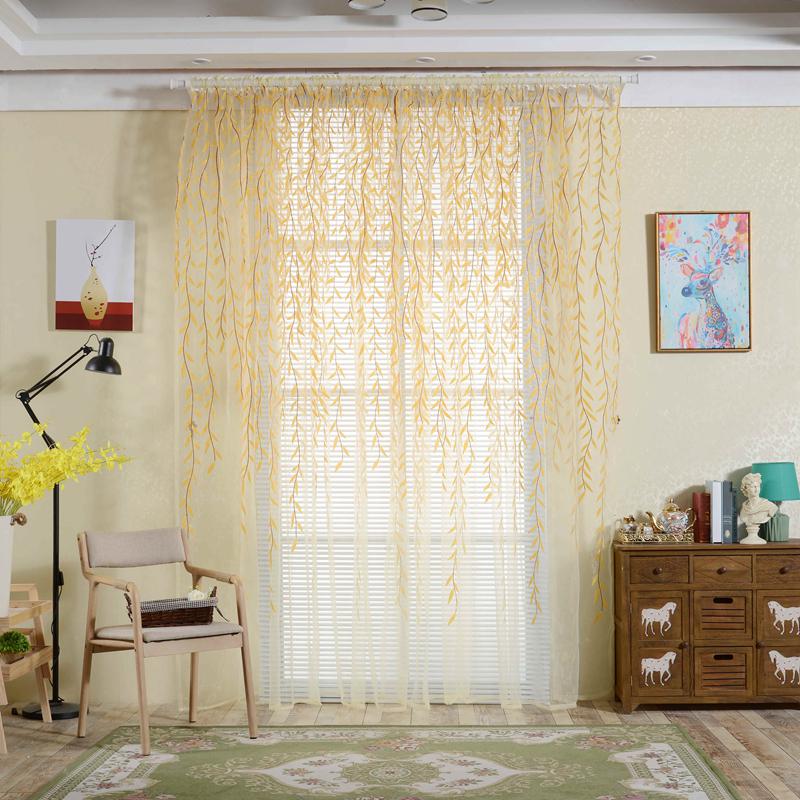 Home Yarn Curtains Willow Pattern Upscale Jacquard Fashion Chic House Room Living Room Bedroom Door Window Decoration Curtains
