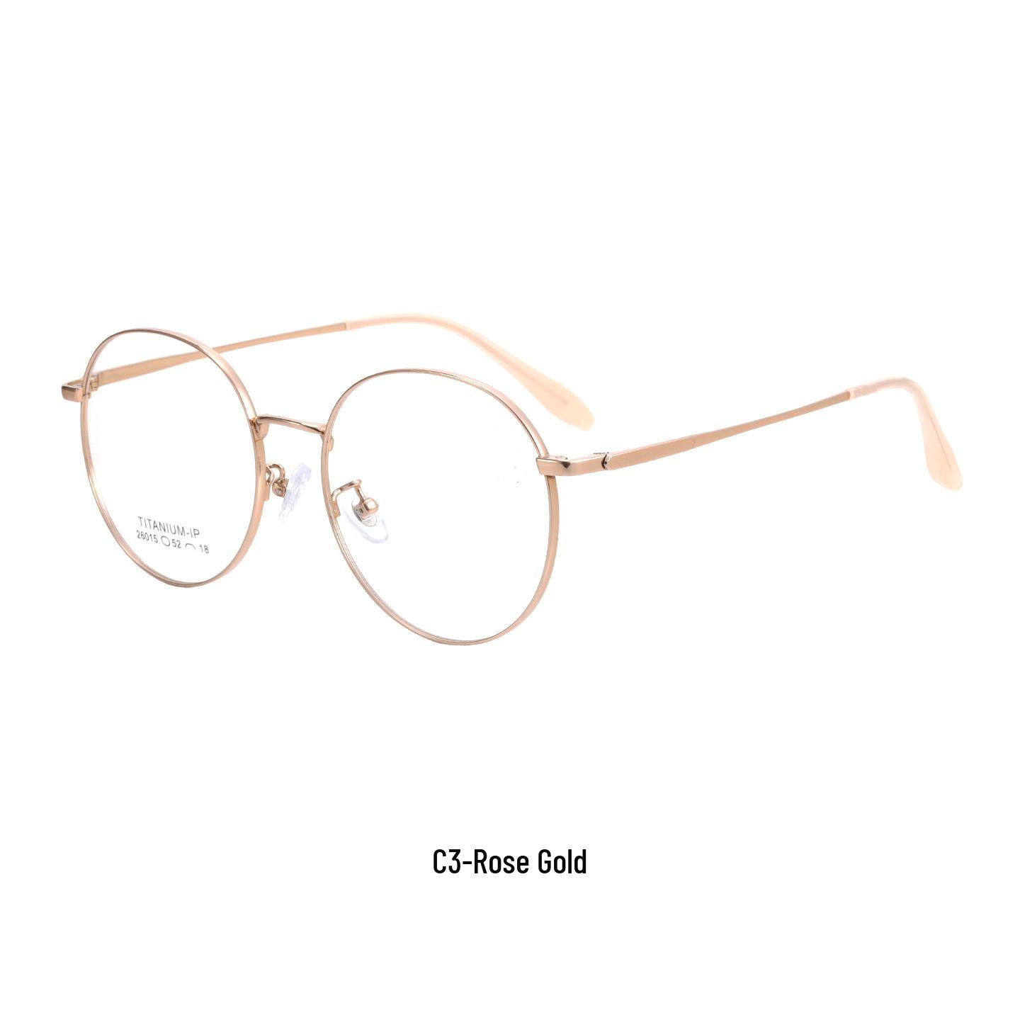 Ultra-Light Half-Titanium Fashion Eyeglass Frames for Myopia & Presbyopia розового золота