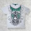Y2K Tap Out Skull Print T Shirt Dark Aesthetic Round Neck Streetwear Oversized Gothic Cotton Tee Soft Retro Loose