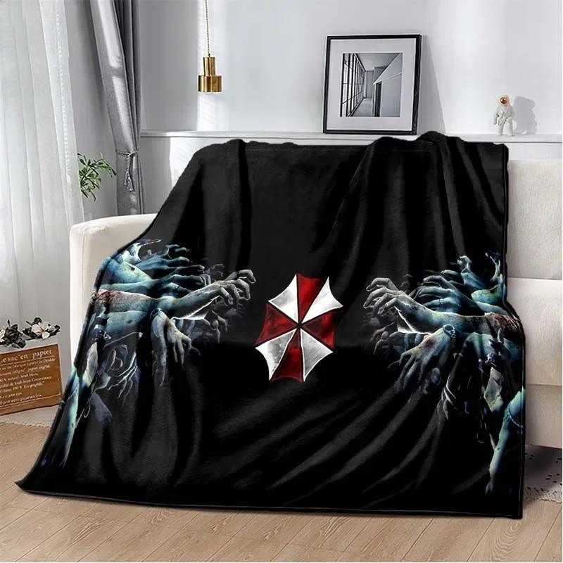 3D R-Resident Evil Gamer Area Blanket,Fashion Soft Cozy Living room Bedroom Sofa Bed Travel Blanket Child Birthday Gift