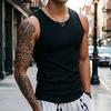 Canotta Estiva da Uomo a Coste Scollo a O Senza Maniche Camicia Traspirante Monocolore Vestibilità Slim Elasticizzata Casual Palestra Sportiva T-shirt
