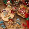 12/24/36pcs Cute Gingerbread Man Ornaments Xmas DIY Cartoon Christmas Tree Pendant Wooden Modern Crafts Christmas Ornaments