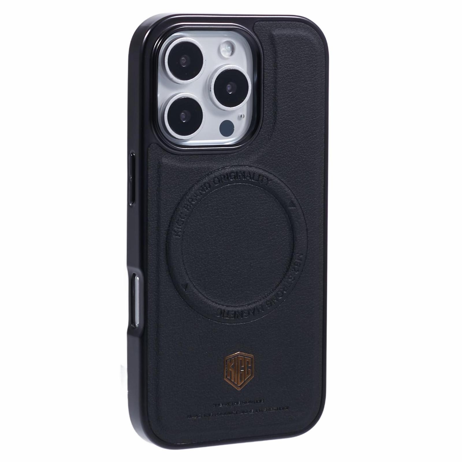 

KIGC For iPhone 16 Pro Case Compatible with MagSafe PC+TPU+PU Electroplating Phone Cover B