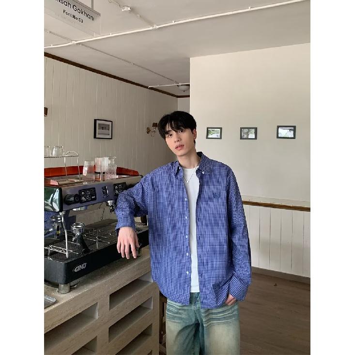 2024 Letter Long Sleeved Shirt Japanese Hong Kong Style Ins Loose Shirt Men'S Summer Trend Versatile Casual Jacket