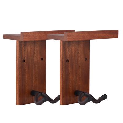 Gancio per chitarra da parete multifunzione 2 pezzi Kit fai da te Porta plettro per mensola in legno di mogano