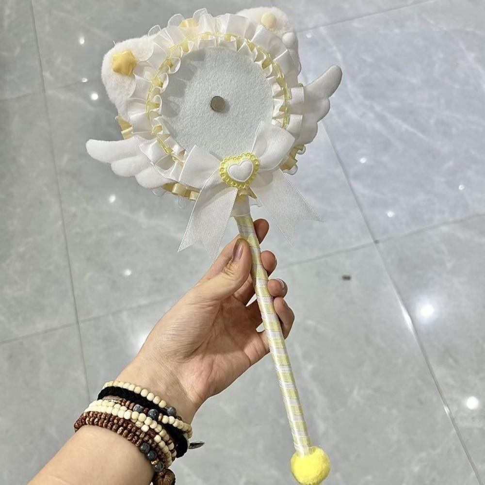 Cat Ears Magnetic Anime Badge Holder Love Heart Bow Badge Magic Wand Cute Ruffle Lace Badge Display Stick Ita Bag Accessories