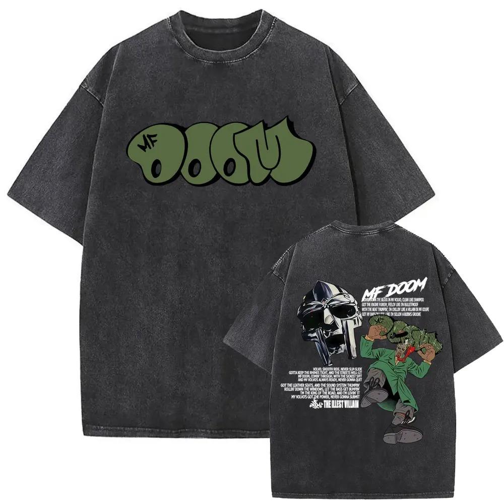 

2026 Прана футболка з принтом Mf Doom MM FOOD у стилі washed vintage для реперів, чоловіків, жінок, хіп-хоп мода, чоловіча повсякденна оверсайз вуличний одяг M червоний