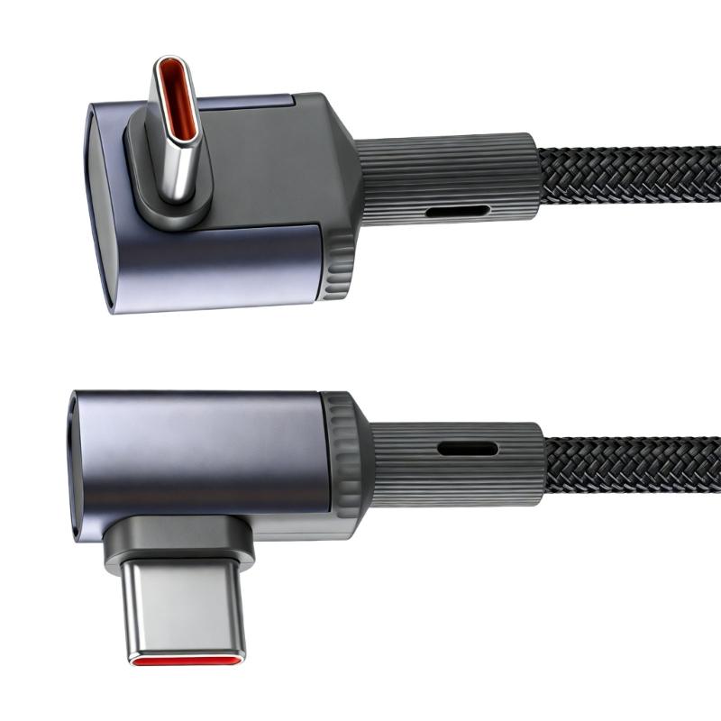 PD240W Fast Charging Type C Cable With Braided Design And Angled Connector Design For Quick Power Delivery