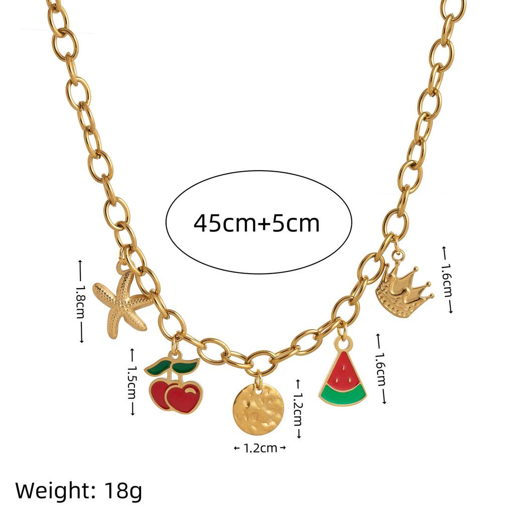Valentine's Day Titanium Stainless Steel Necklace - Flower & Heart Pendant