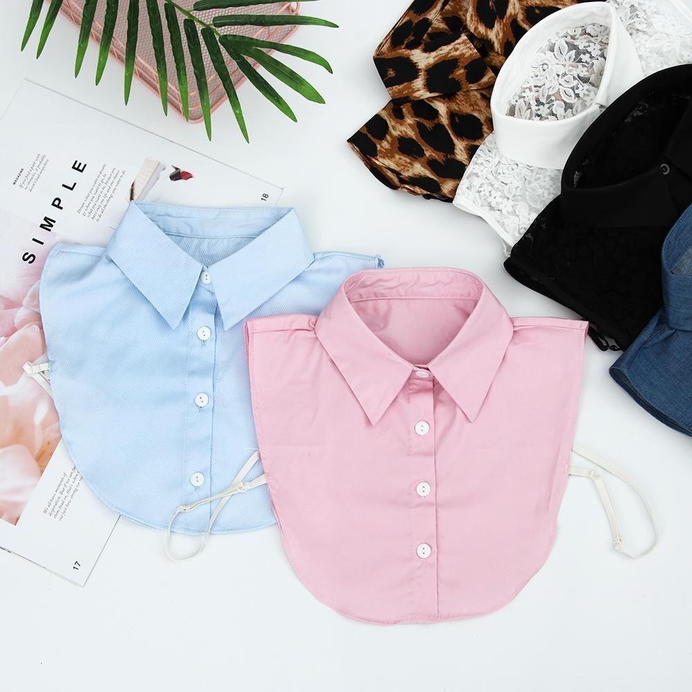 Revers Klassischer Cowboy Leopardenkorn Kleidung Accessoires Baumwollbluse Falscher Kragen Hemd Falscher Kragen