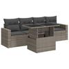 Vidaxl 5-Cz. Garden Lounge Set, Cushions, Grey PE Rattan