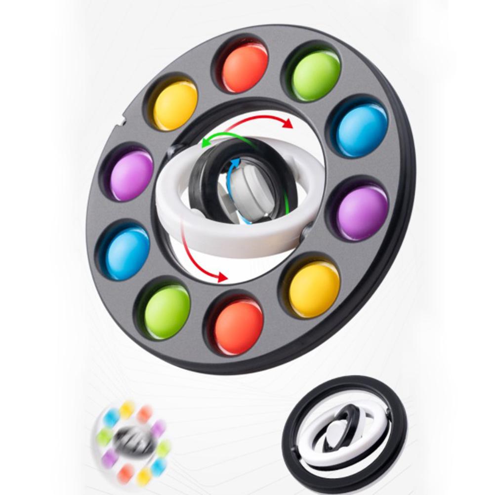 3D Flip Gyroscope Push Bubble Metal Looking Gyroscope Bubble Toys for Stress Relief Sensory Toy Party Favor for Kids