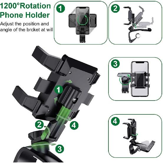 Universal Dashboard Car Phone Holder 360° Rotation Mobile Phone Stands Mount Rearview Mirror Sun Visor Clip In Car GPS