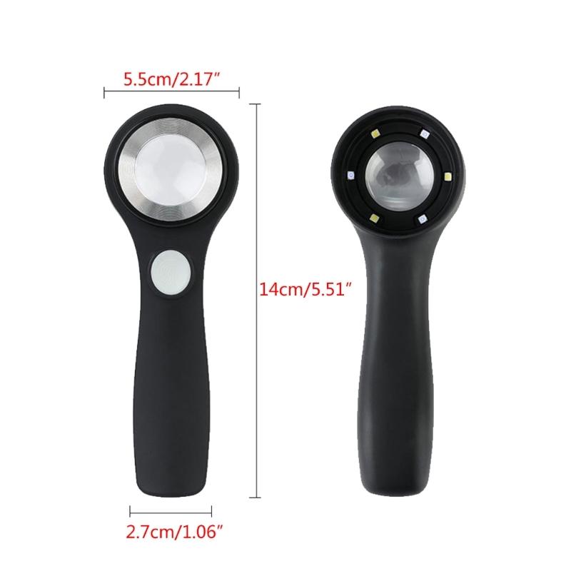 60X Magnifying Glass Loupe with LED/UV Light Magnifier Magnifying Lens for Jewelry Coin Stamps Inspection