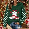 Women's Christmas Print Long Sleeve Top Casual Comfortable Winter Blouse for Holiday Wear