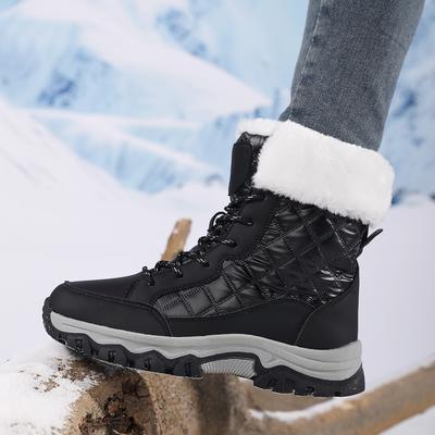 2025 Women's Snow Boots Winter Outdoor Thickened Plush Boots Women Fashion Warm Sneakers Thick Sole Snow Non-slip Cotton Shoes