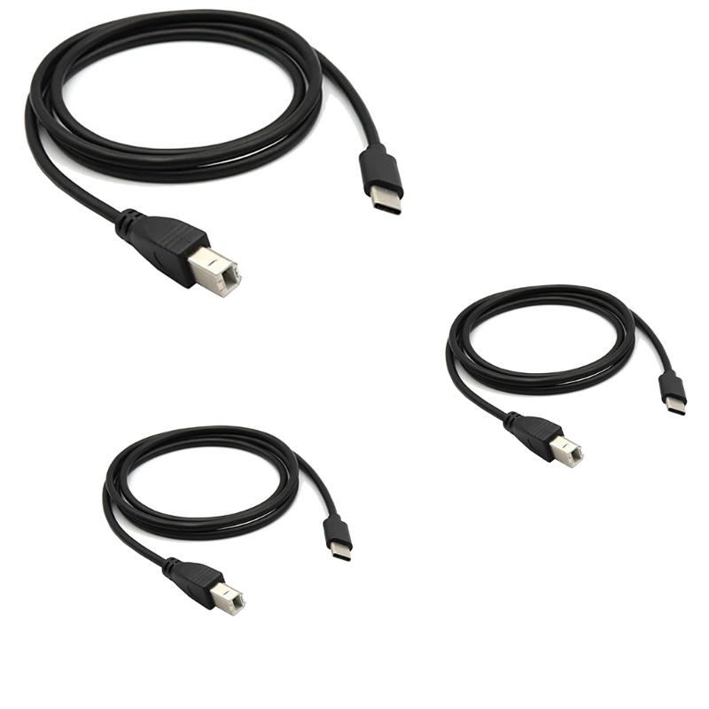 Durable Type C to USB B Printer Cable OTG Piano Connection Cord Connect Devices to Printers, Scanners, 100cm/150cm/200cm