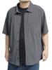 One Colors Men's Short Sleeve Shirt, Plus Size, Cool To the Touch, Stretch, Easy Care, Nylon Casual Shirt, Size 3L, Charcoal (03)