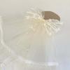 Bow Veil Hair Clip Beads White Bridal Tulle Elegant Girls Head Gauze  Hair Accessories