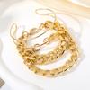 Fashion Luxury Flat Flat Bracelet Woman 4 Piece Set Nightclub Party Wear with Jewelry Gift Jewelry Chunky Chain Bracelet Bangle Bracelet Gold