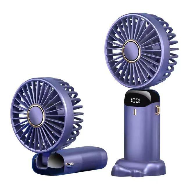2025 N15 Foldable USB Charging Mini Handheld Fan with Digital Display & Aroma