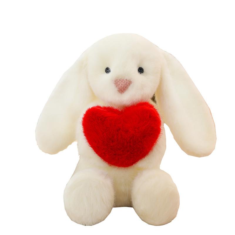 Plush Bunny Doll With Heart Embroidery For Girls And Kids Gift