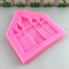 Weiche Silikonformen, Burghaus-Gebäudeform für Fondant, Schokoladenkuchen, Dekoration, Backgeschirr, DIY, Gipsherstellungsformen