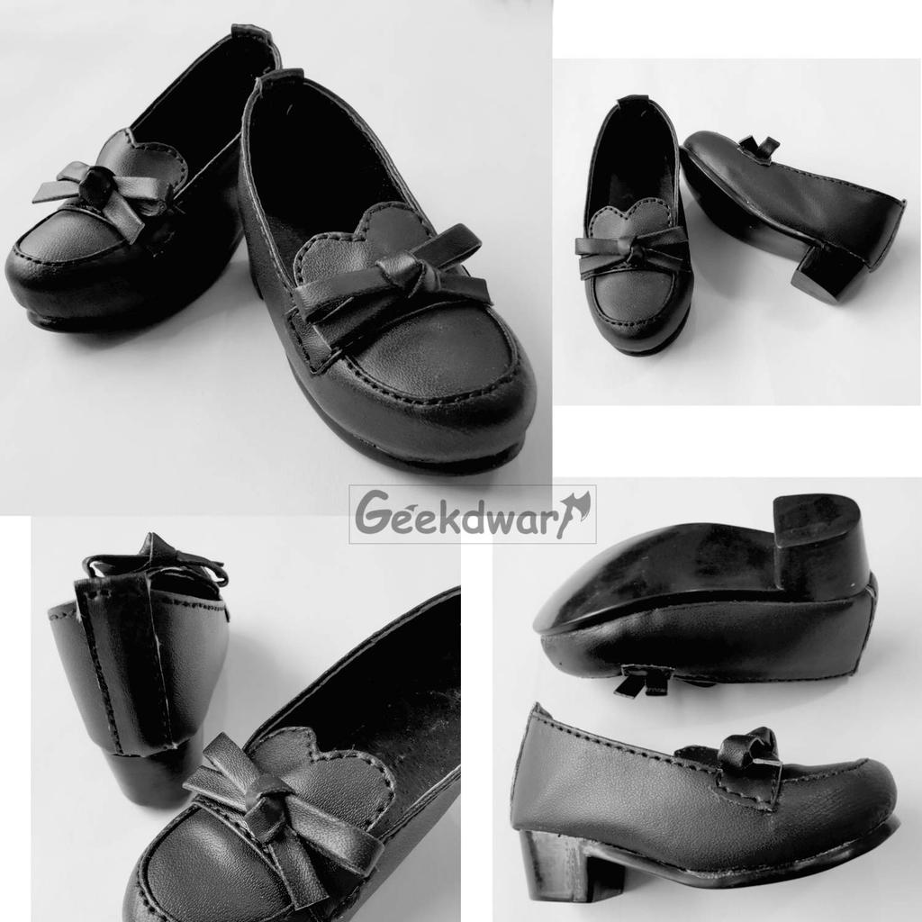 GeekDwarf Doll and Sailor JK School Student Figure Outfit [3-Piece Set] 1/3 Shoes, Loafers, Socks, Suit, Uniform, (Shoe A, Black)