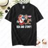 90s Ren  Stimpy Show Nickelodeon Nicktoons Dial Cartoon Tshirt Vintage Classic Fashion Streetwear Cotton All Match Unisex Tees