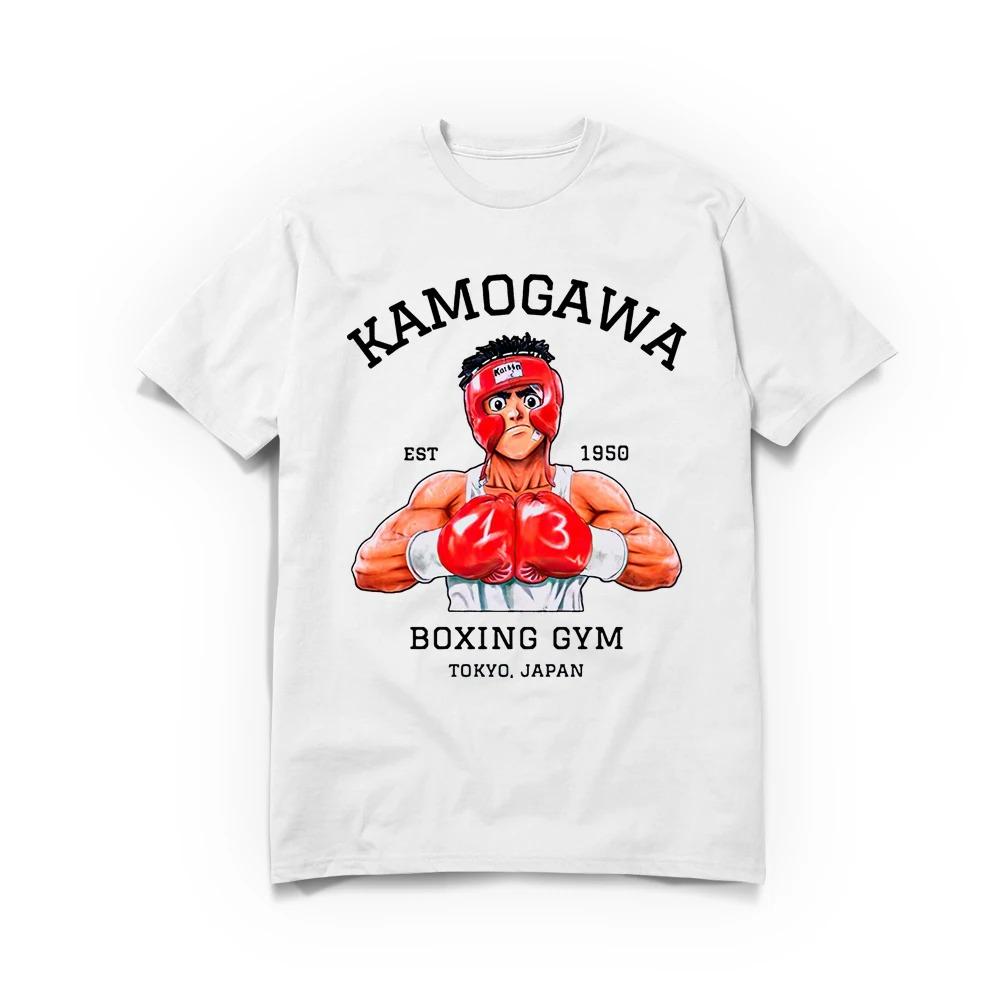 Pánské tričko Anime Hajime No Ippo Kamogawa Boxing Gym Bavlna Nadměrné Letní Volné Top Trička Móda Kulatý Výstřih Krátký Rukáv