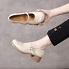 Mary Jane Women's Shoes 2025 Spring and Autumn New French Thick Heel Loafers Single Shoes British College Style Round Head Small Leather Shoes