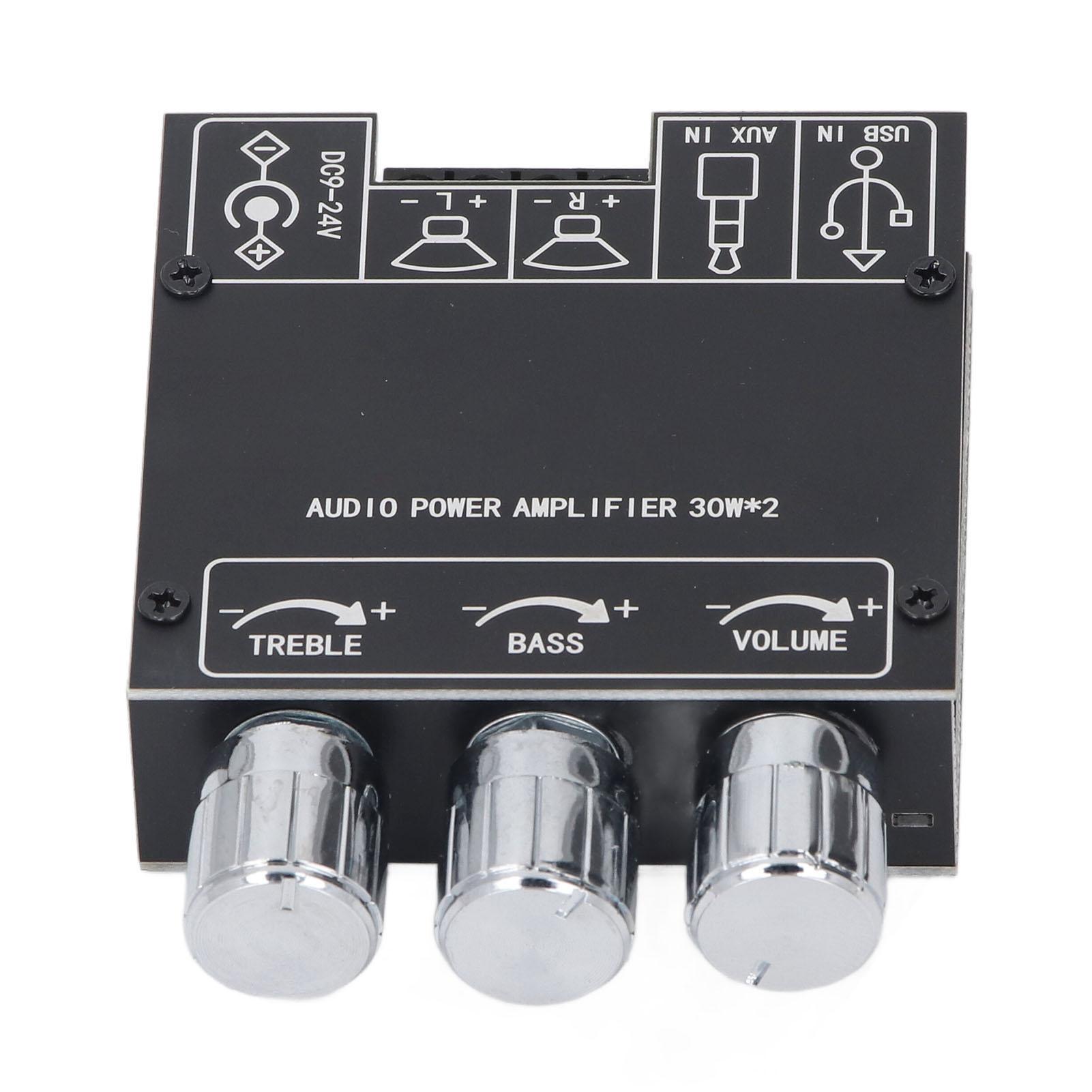 

Sound Power Amplifier Board 2x30W 2.0 Channel BT AUX USB Input Power Amplifier Module with Treble