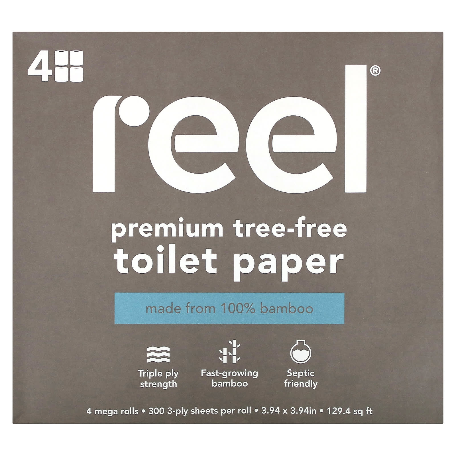 

Premium Natural Wood Toilet Paper, 4 Mega Roll