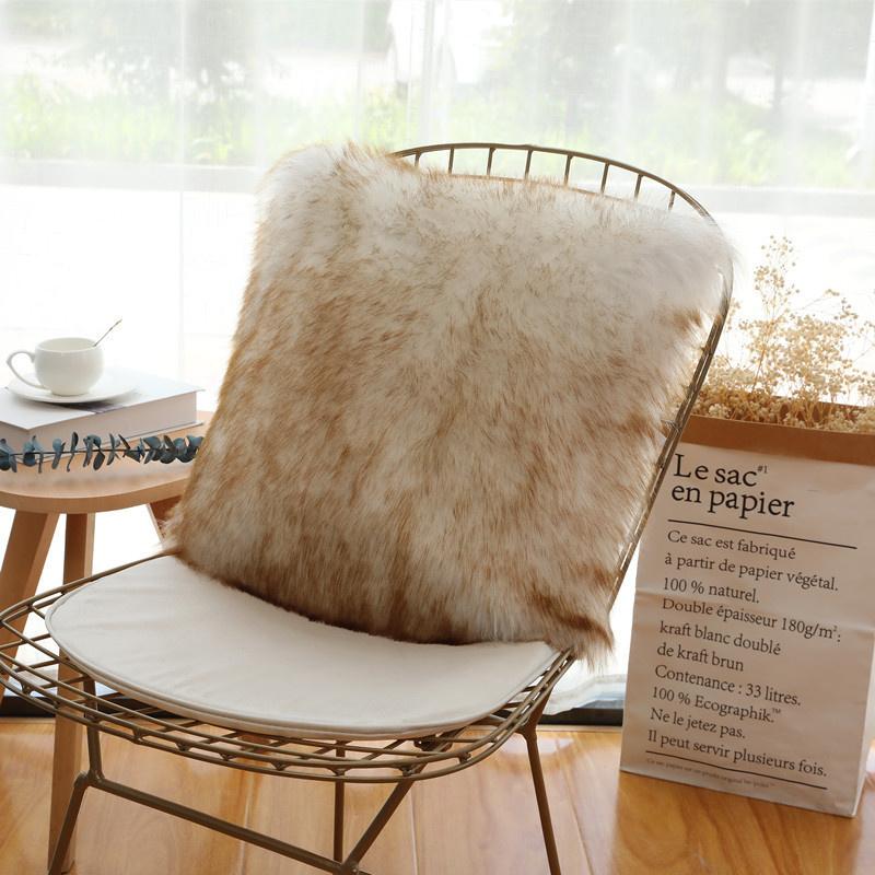 50x50cm Zacht Super Kussensloop Bont Kussenhoes Decoratief 40x40 45x45 Kerstcadeau Shaggy Pluizig Lang Bont Kussenhoes 50x50cm