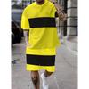 Summer Men's Fashionable Gradient Color 3D Digital Printed Round Neck Short Sleeved Loose Oversized Breathable Comfortable Sports Wear