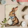 Vintage Easter Bunny Metal Tin Sign Wall Art Decor