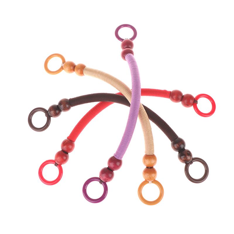 1Pc 10 Colors Wood Beads Purse Handles For Bag Making Purse Straps Wood Beaded Bag Handles Replacement Handbag Handles