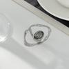 Goth Crystal Crystal Geometric Ring Grey Open Rings Fashion Accessory Finger Ring  Women