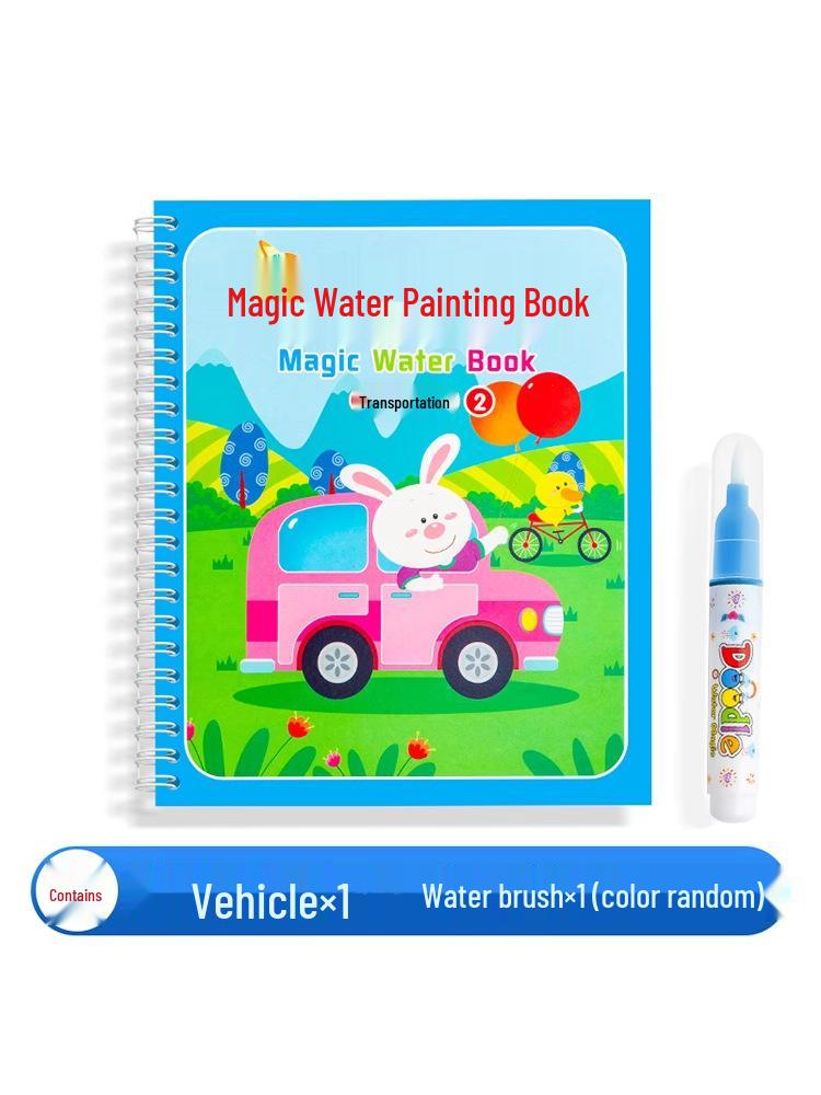 Reusable Children's Magic Water Doodle Book with Baby Water Pen - Educational Drawing Toy