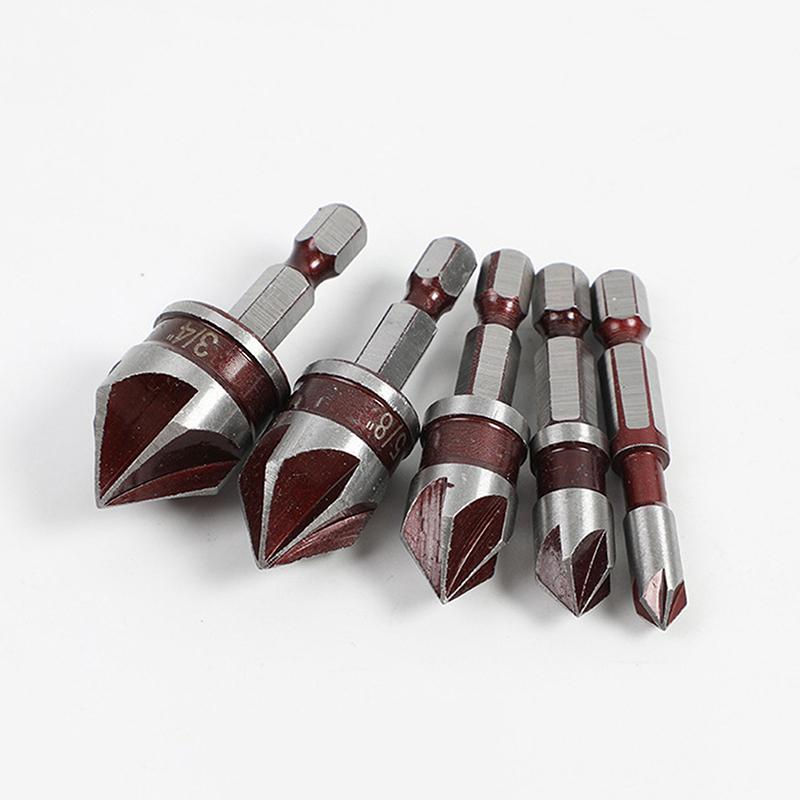 Hole Opener Chamfer Drill Bit Hex Shank Woodworking Chamfering Tool 82Celsiusountersink Precise Multi-Size Countersink Bits