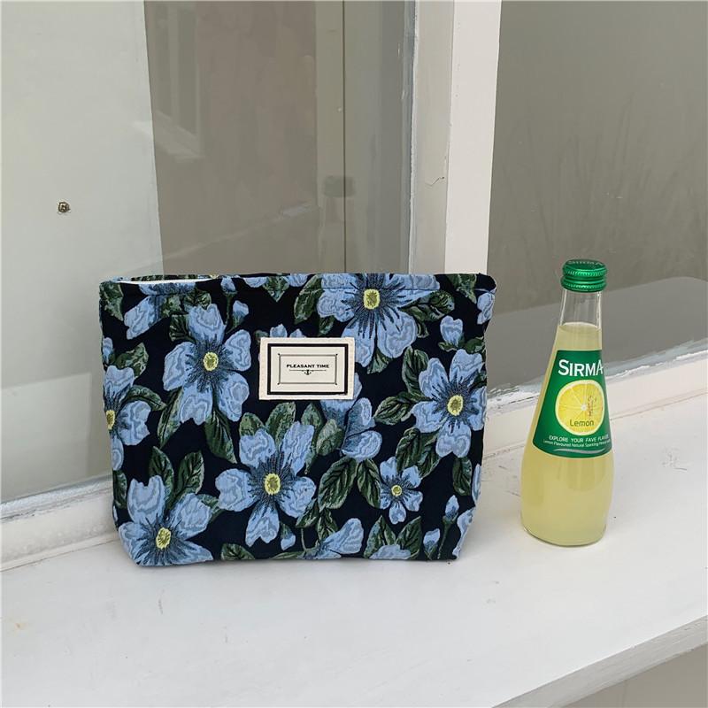 Flower Women's Makeup Bags Travel Toiletries Wash Bags Large Beauty Cosmetic Bag Multifunction Canvas Handbags Storage Organizer