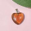 Natural Crystal Agate Heart Pendant Sweater Chain, 20mm Gemstone.