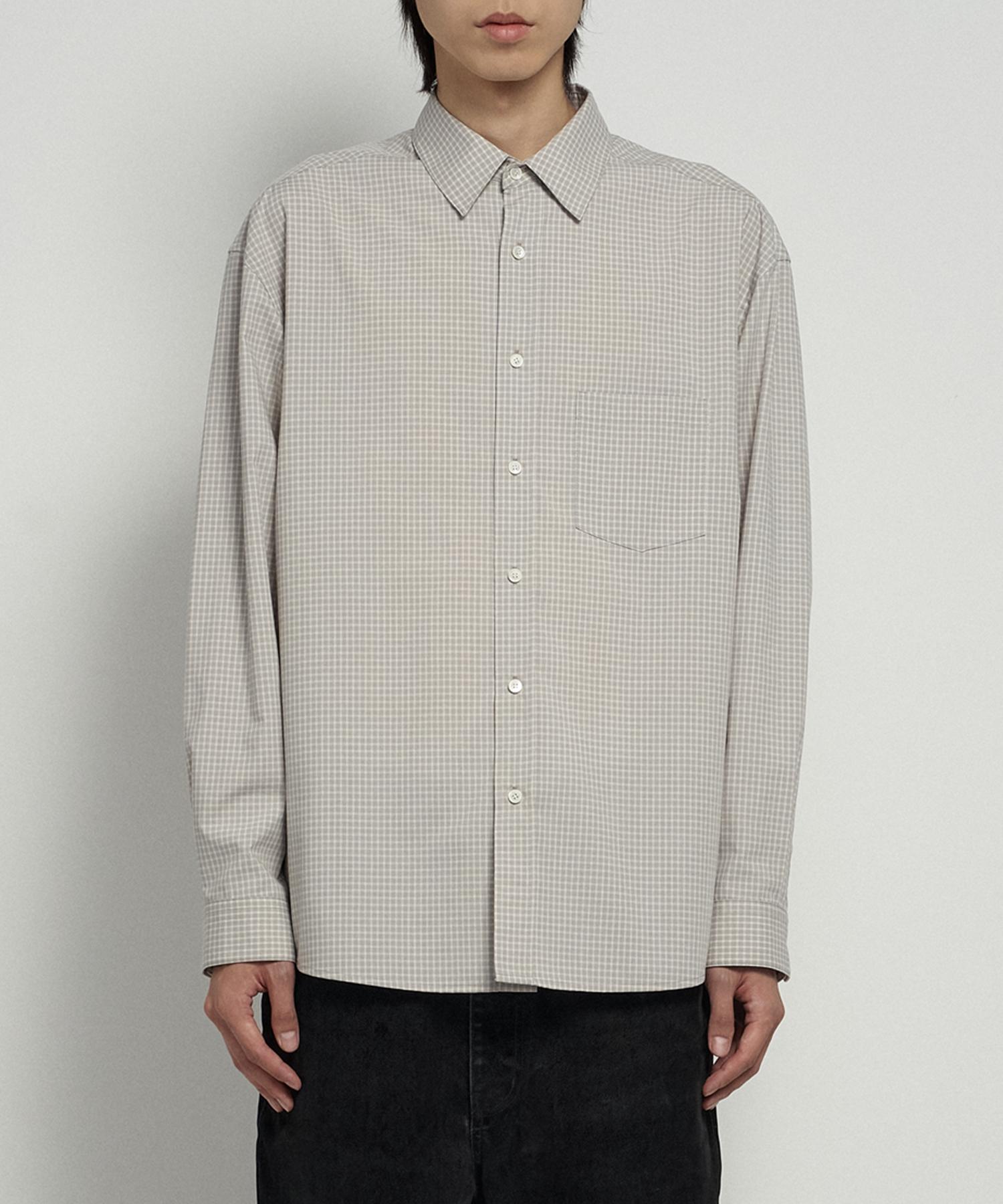 Joan Homme Loose Check Shirt (Sage Grey) Sage Grey/L