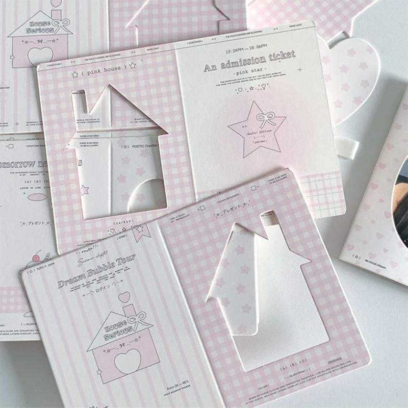 10Pcs/Pack Hollow Window Folding Back Card Kpop 3 Inch Photocard Holder Diy Small Card Decorative Packaging Material