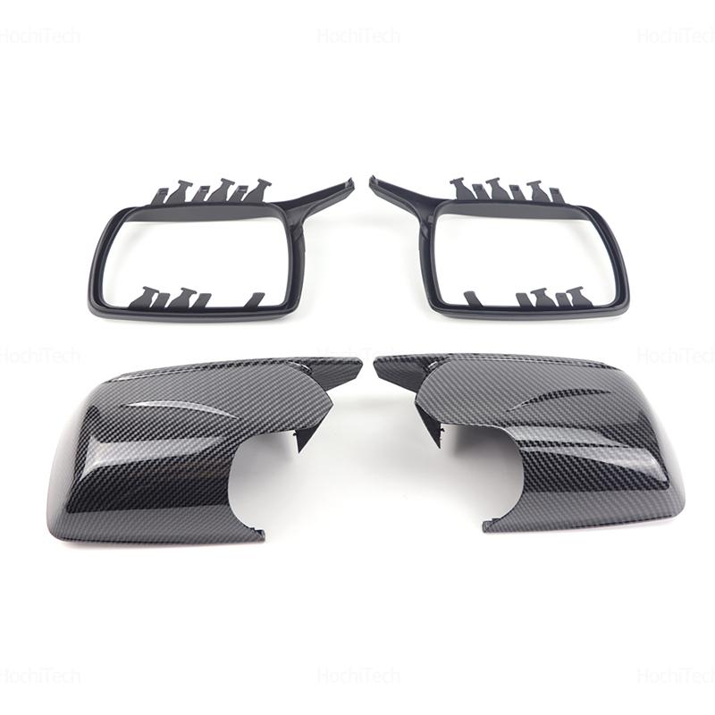 For BMW X3 X 3 E83 2003-2010 High Quality Rearview Bright Black Carbon Fiber Side Mirror Cover Cap Parts Styling with Tool