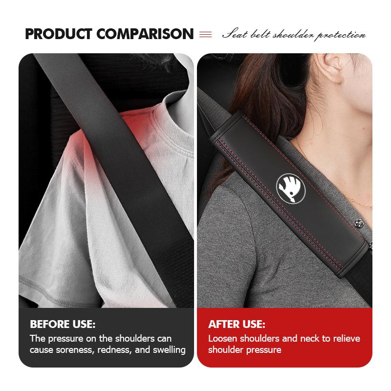 NAWR1 1/2PCS Car Seat Belt Safety Belt Shoulder Cover Auto Accessories For Skoda Octavia Superb RAPID FABIA KAMIQ KAROQ KODIAQ YETI